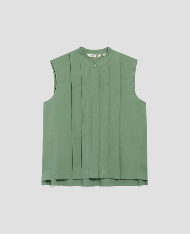 Sleeveless blouse H540 dark ivy