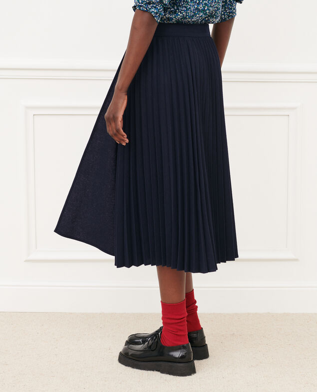 Flannel pleated skirt 7012c 69 navy