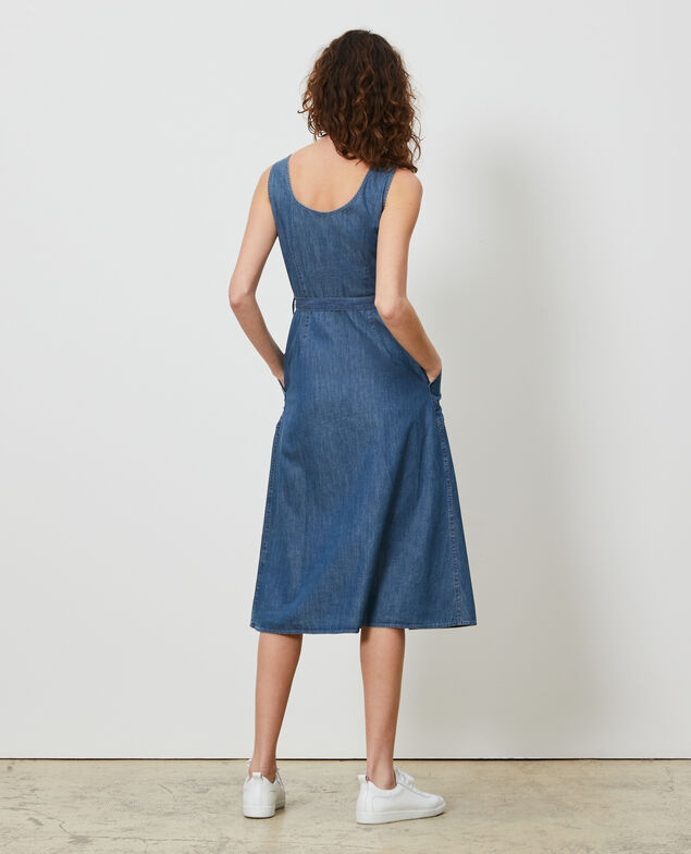 Strappy denim dress Denim blue