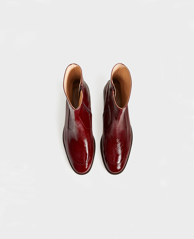 Fitted leather boots Royale red