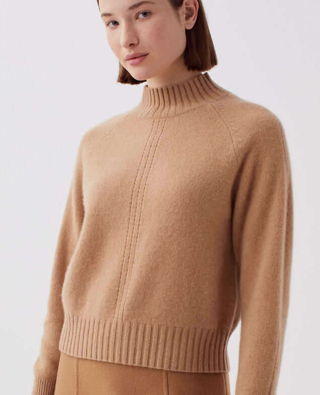 Cashmere polo neck jumper I321 camel