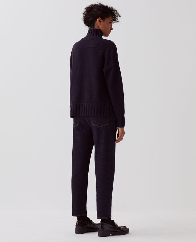 Wool polo neck jumper H695 night sky