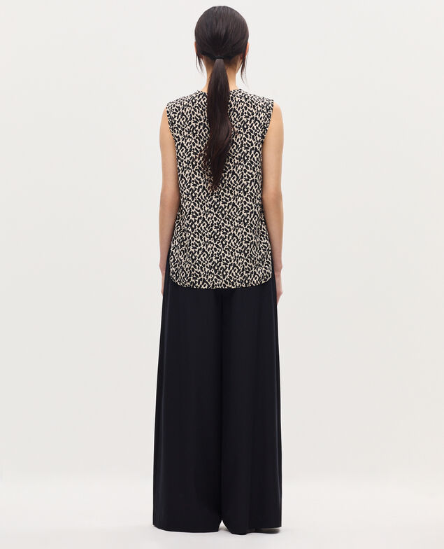 Floaty sleeveless top K010 leo ecru