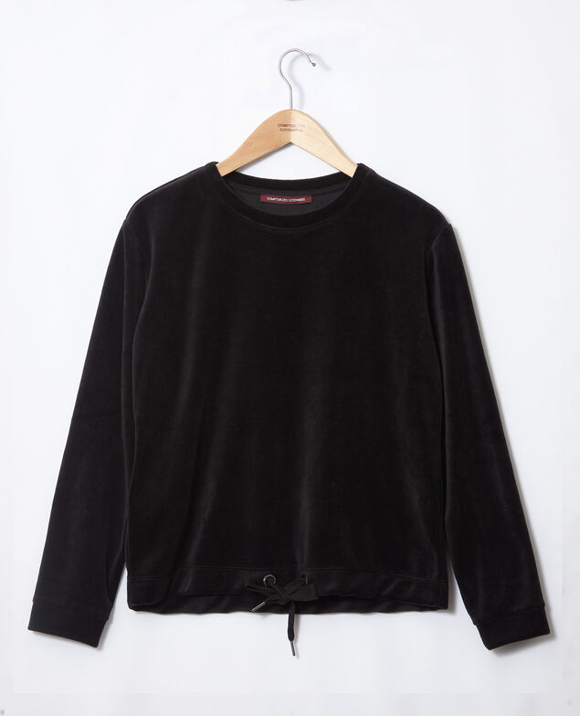 Velvet sweater Black
