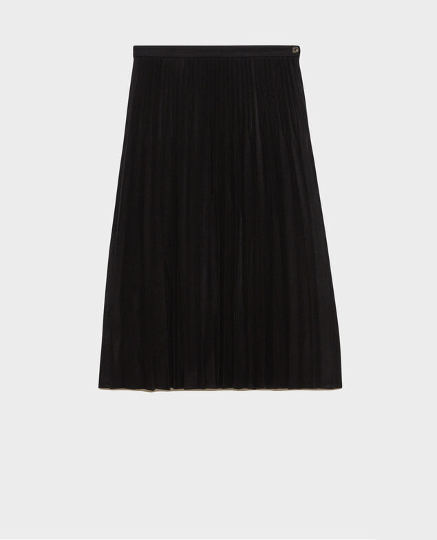 Pleated wool skirt Black beauty