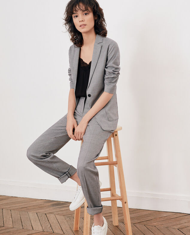 Houndstooth jacquard trousers Pied de poule