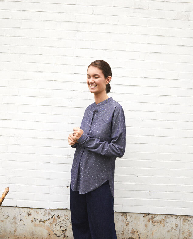 High collar tunic Blue