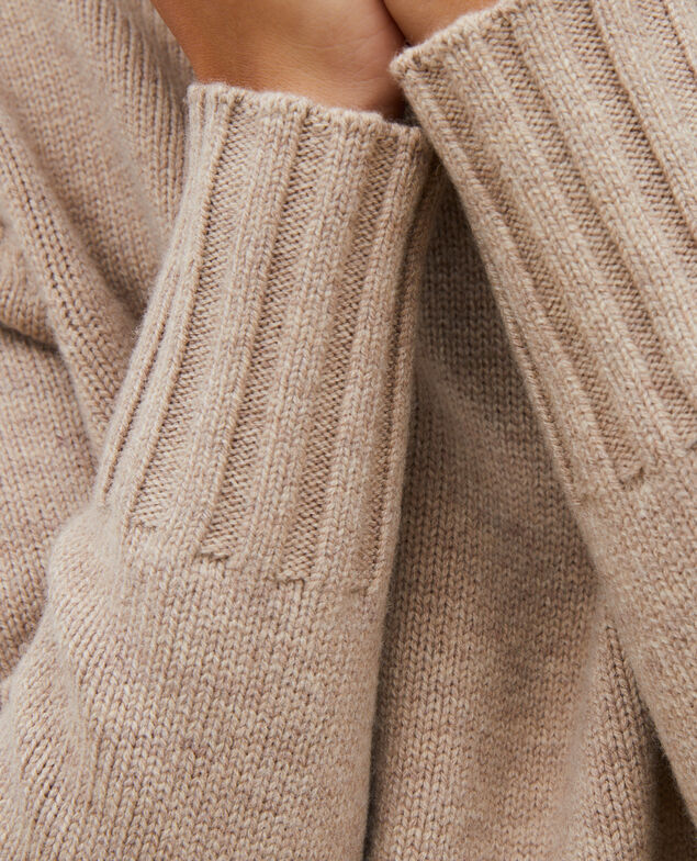 Chunky ribbed turtleneck jumper Latte