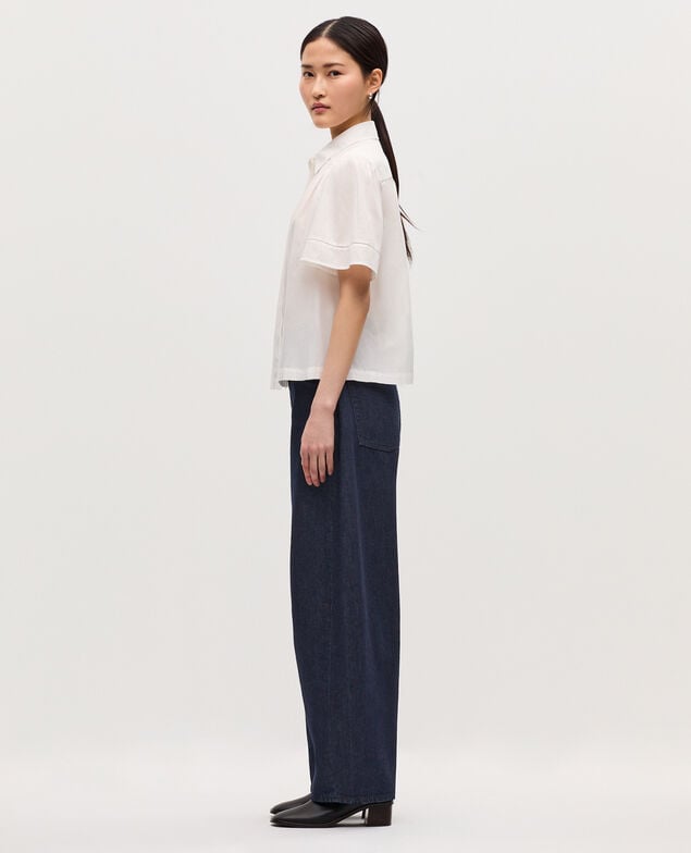 Cotton voile shirt H013 gardenia