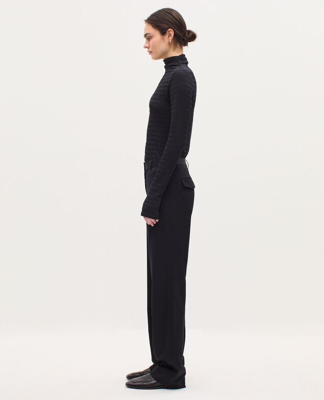Straight wool trousers H091 black beauty