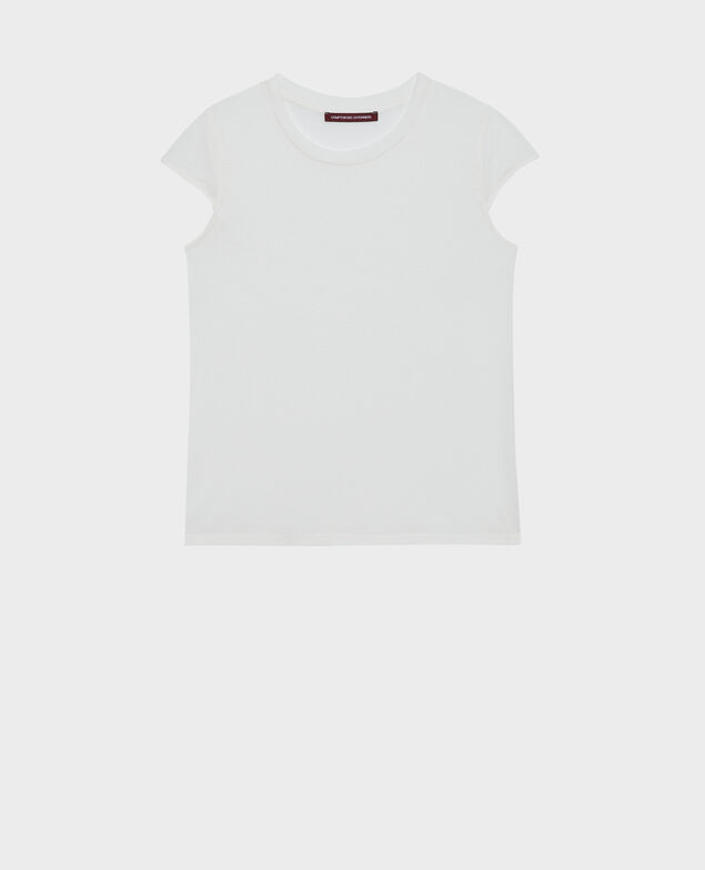 MANON - Round neck cotton blend t-shirt 06 gray