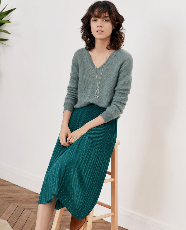 Pleated skirt with spots Ring dots peppermint
