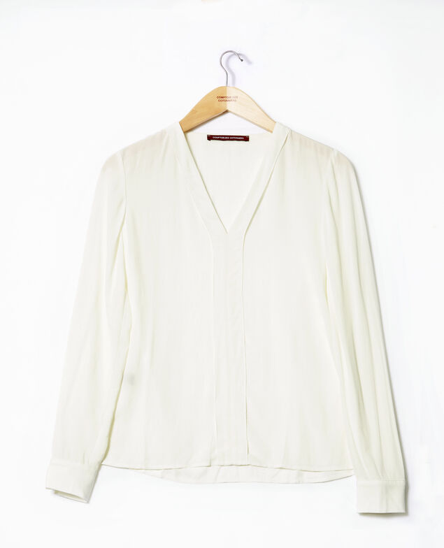 V-neck blouse White