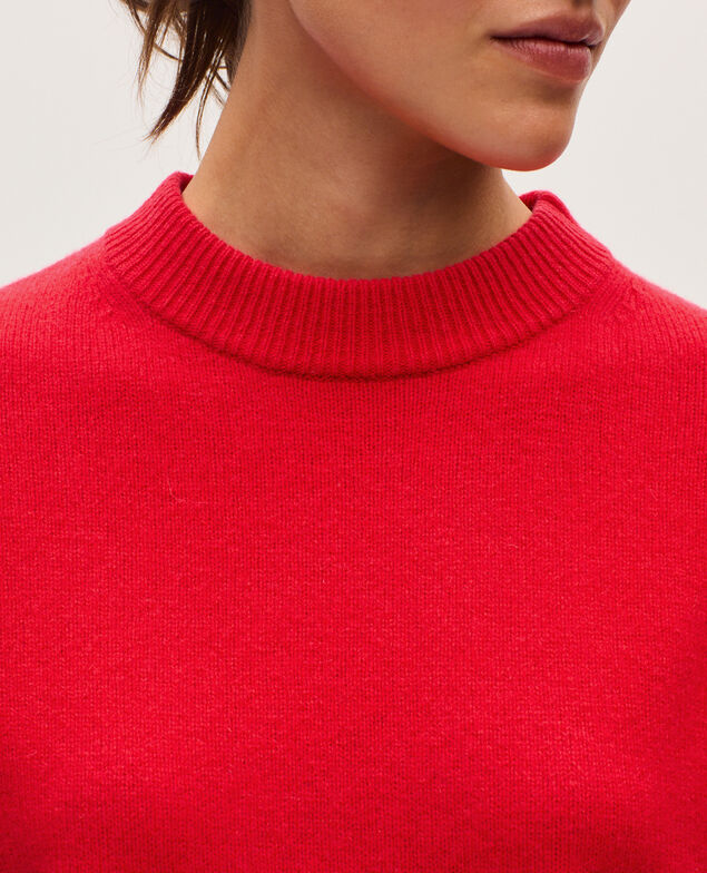 Round neck wool jumper U150 red