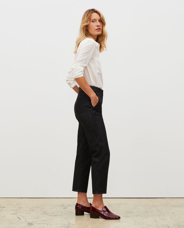 CHINO - High-waisted denim carrot pants Noir denim