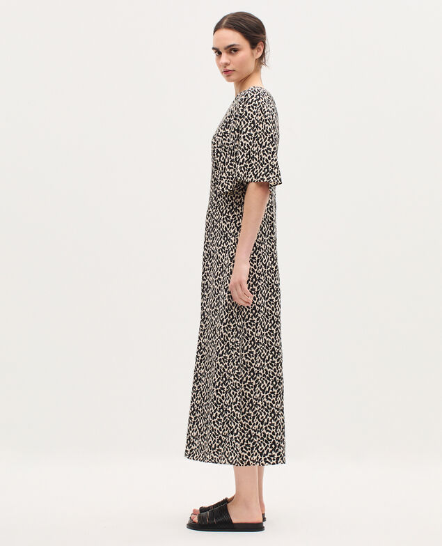 Silky maxi dress K010 leo ecru