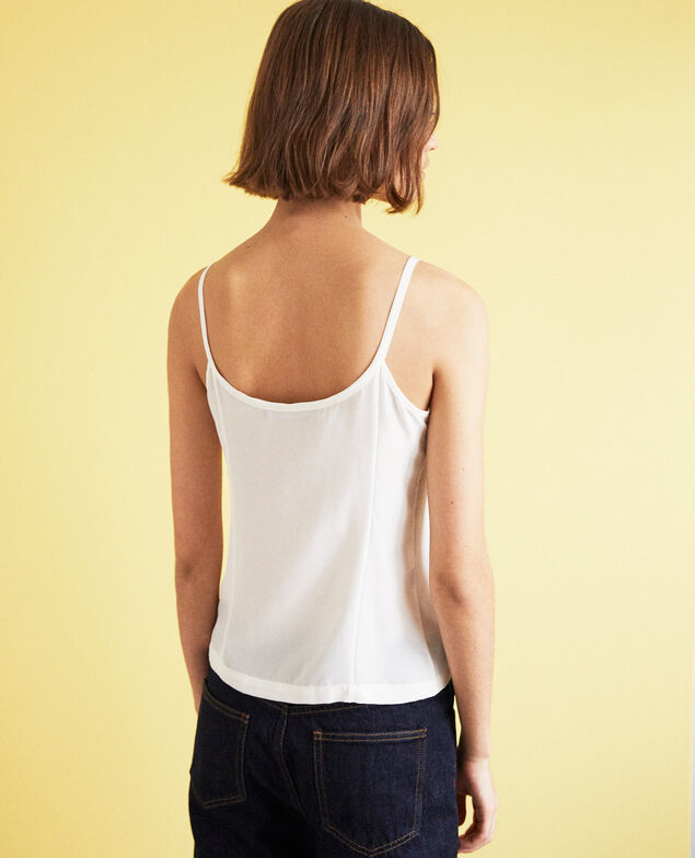 Silk blend cami Off white