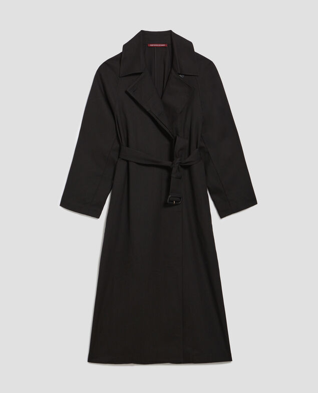 CATHERINE -Long and sleek trench coat H091 black beauty