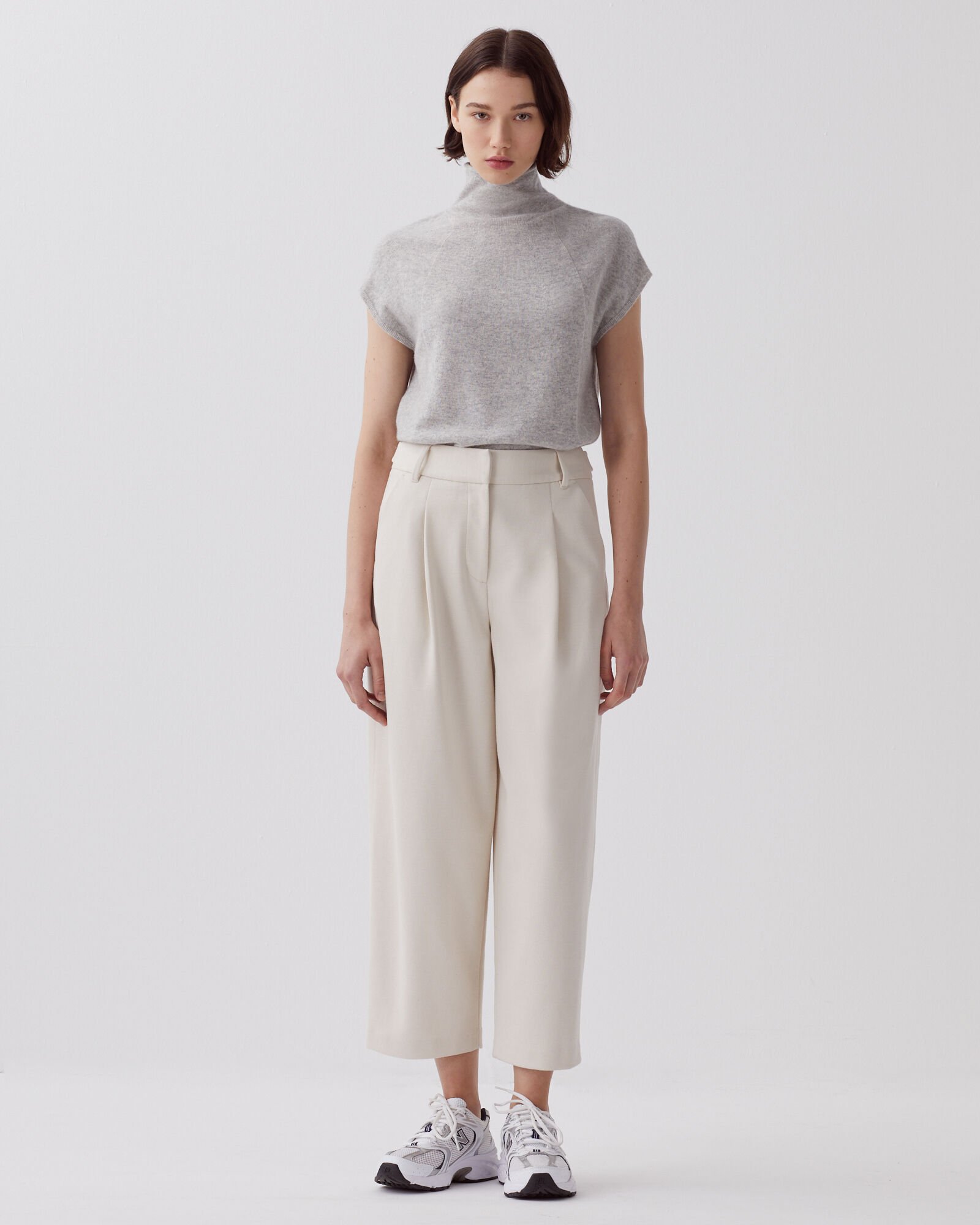 PEGGY - Carrot trousers white melange - Comptoir des Cotonniers