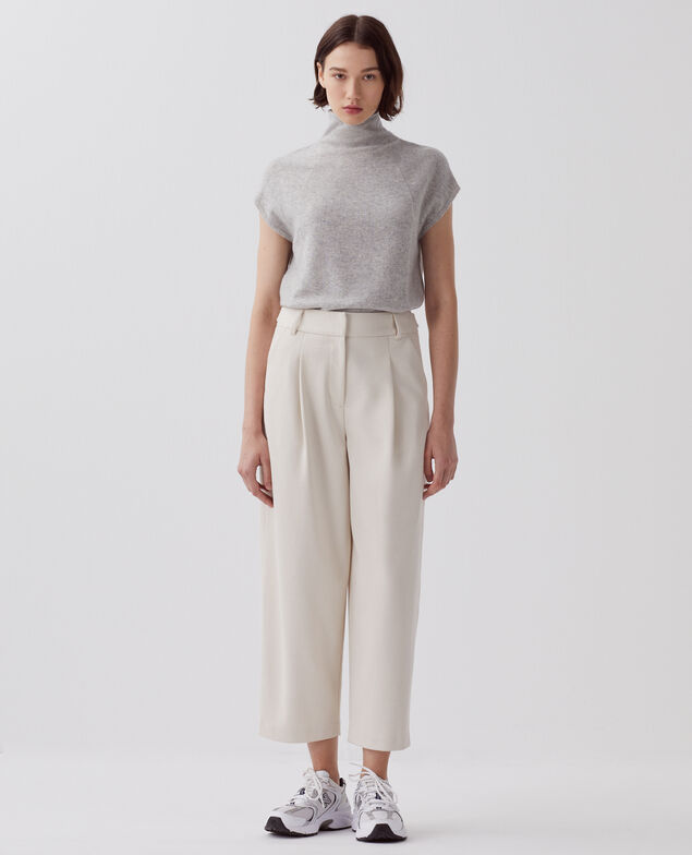 PEGGY - Carrot trousers I021 white melange