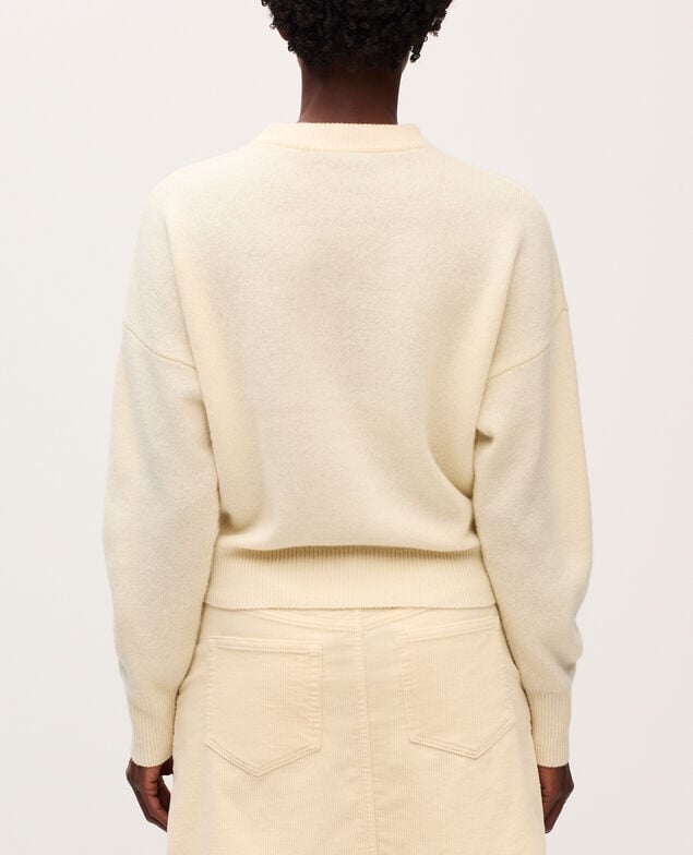 Round neck wool jumper U010 off white