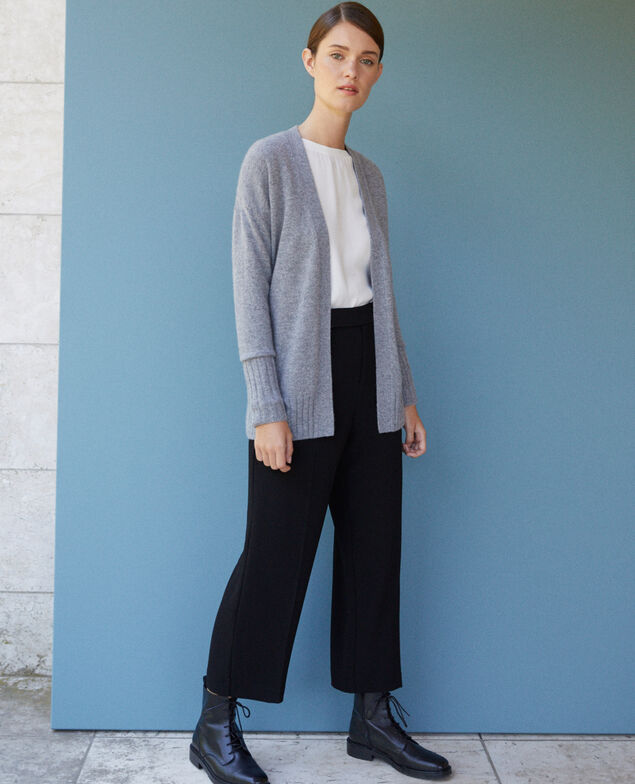 Wrapover cashmere cardigan Light heather grey