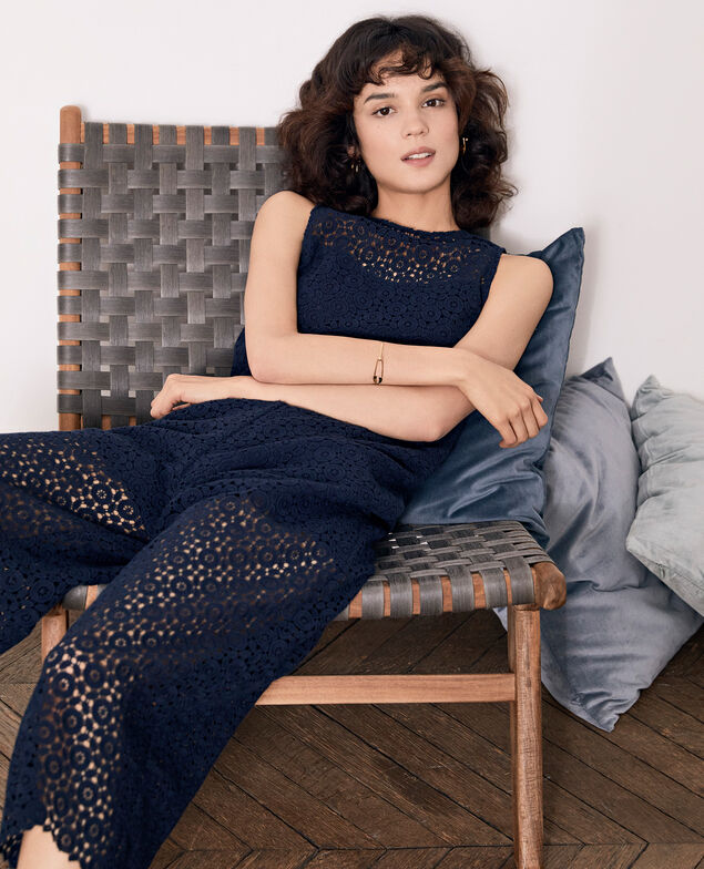 Broderie anglaise jumpsuit Navy