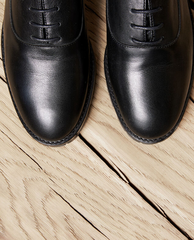 Black leather derbies Noir