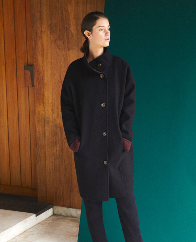Coat with stand-up collar Blue