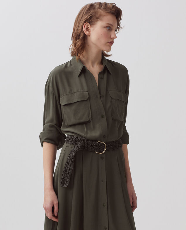 Silky shirt dress H580 chimera