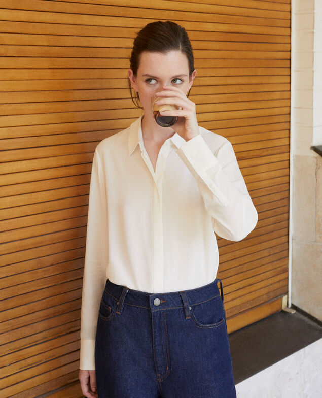 Straight-cut shirt Off white