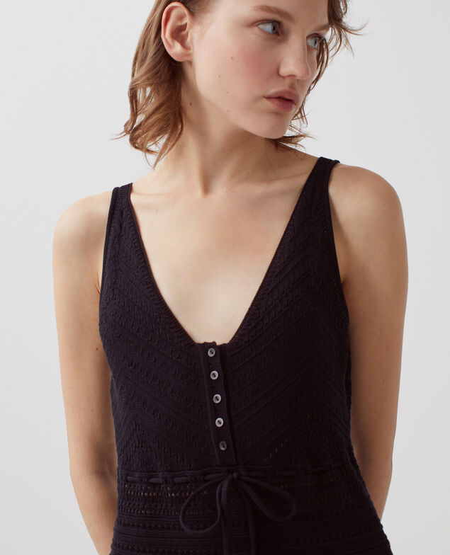 Cotton crochet dress H091 black beauty