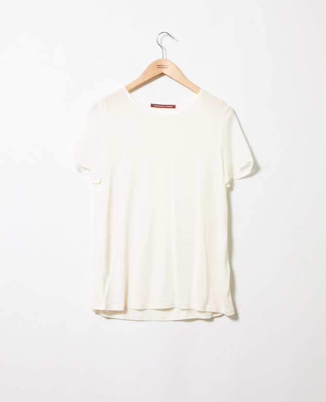Bimaterial T-shirt Off white