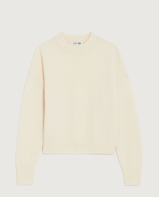 Round neck wool jumper U010 off white