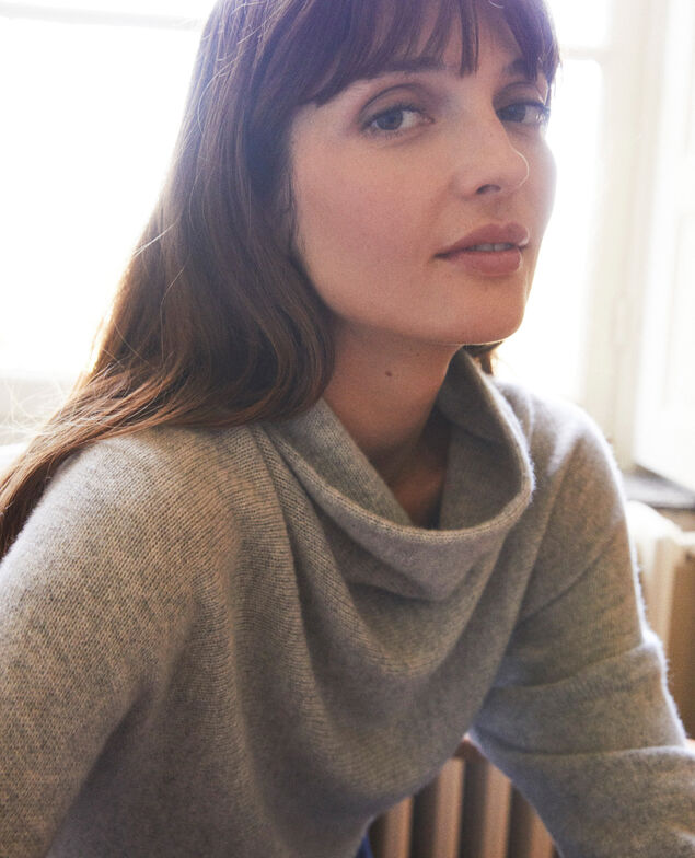 Turtleneck cashmere jumper Light grey