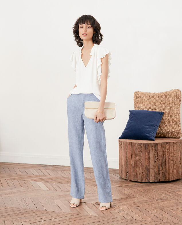 Loose fit linen trousers Azur