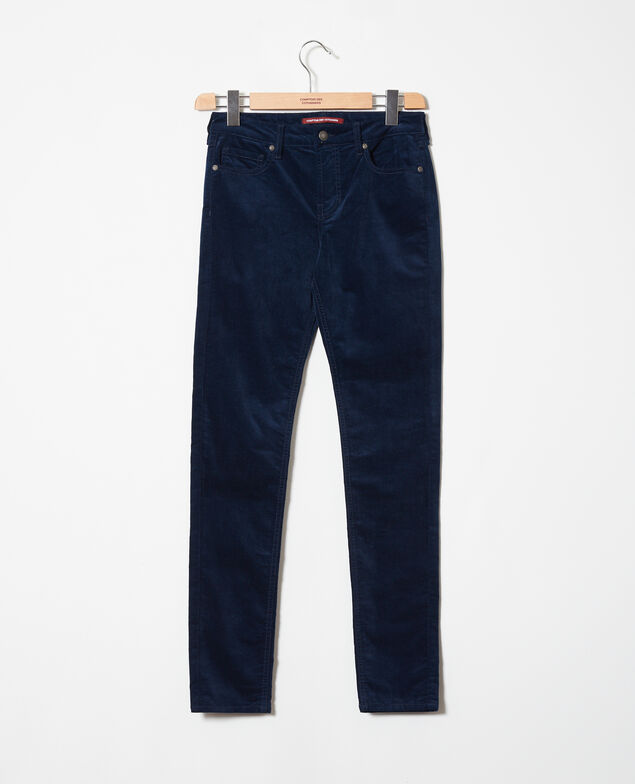 Smooth velvet trousers Medieval blue