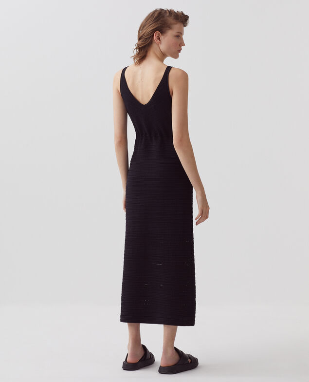 Cotton crochet dress H091 black beauty