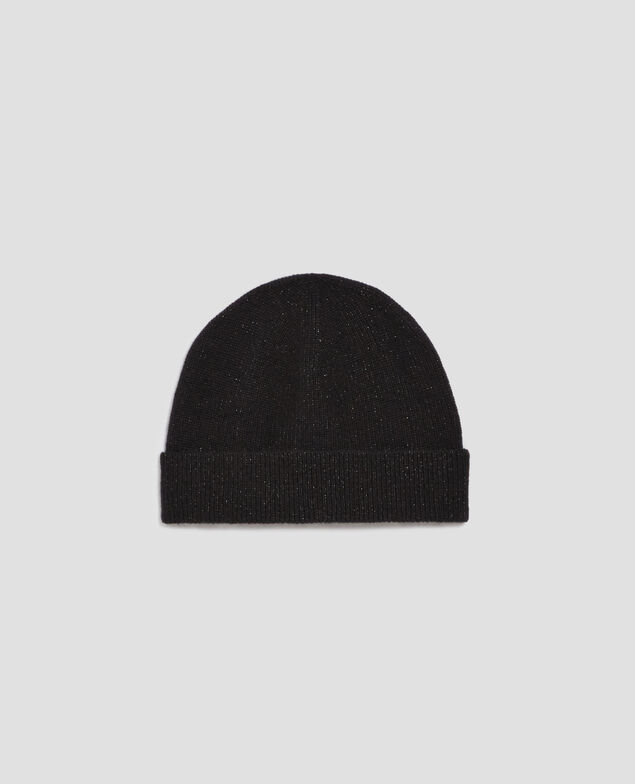 Cashmere beanie H099 black lurex