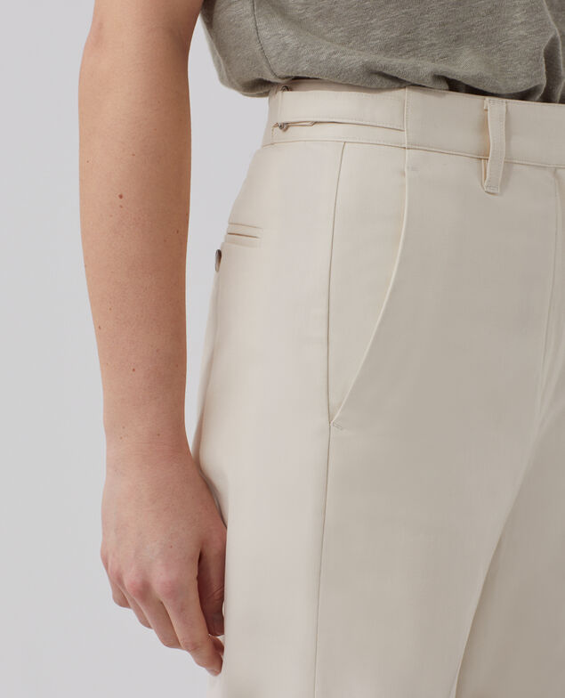 BLANDINE - Straight trousers I010 glass green beige