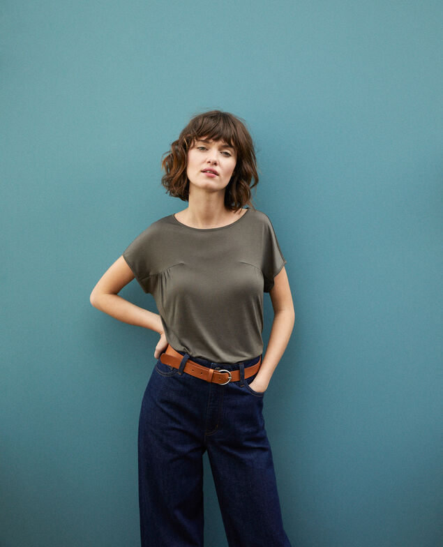 Round neck t-shirt Olive night
