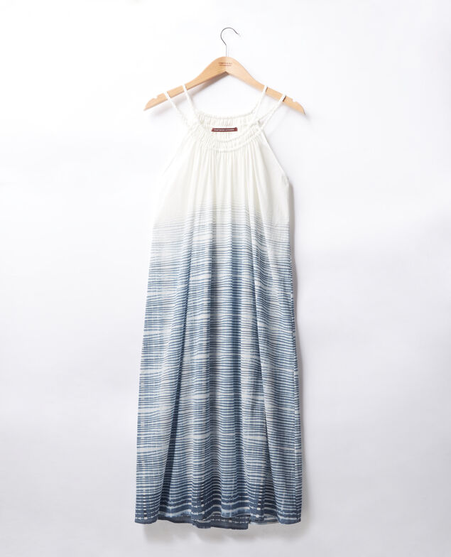 Dress with spaghetti straps Tie&dye washed blue