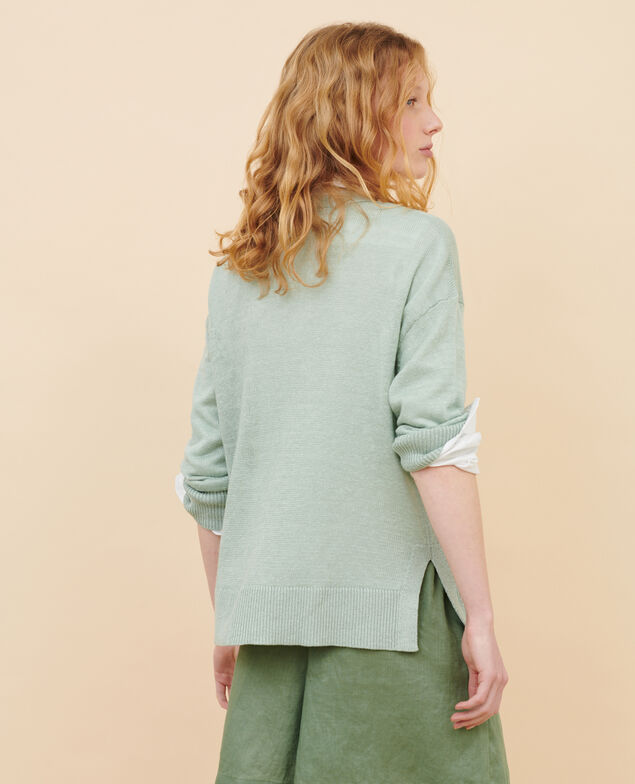 Linen cardigan 50 green