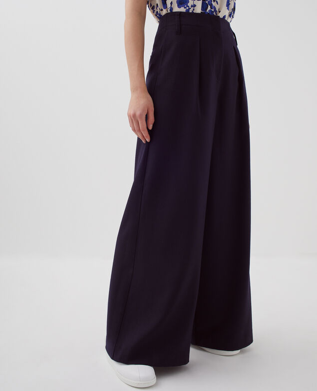 YVONNE - Pleated wide leg trousers H695 night sky