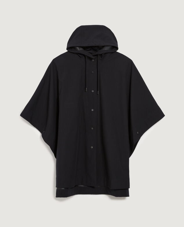Waterproof hooded poncho H091 black beauty