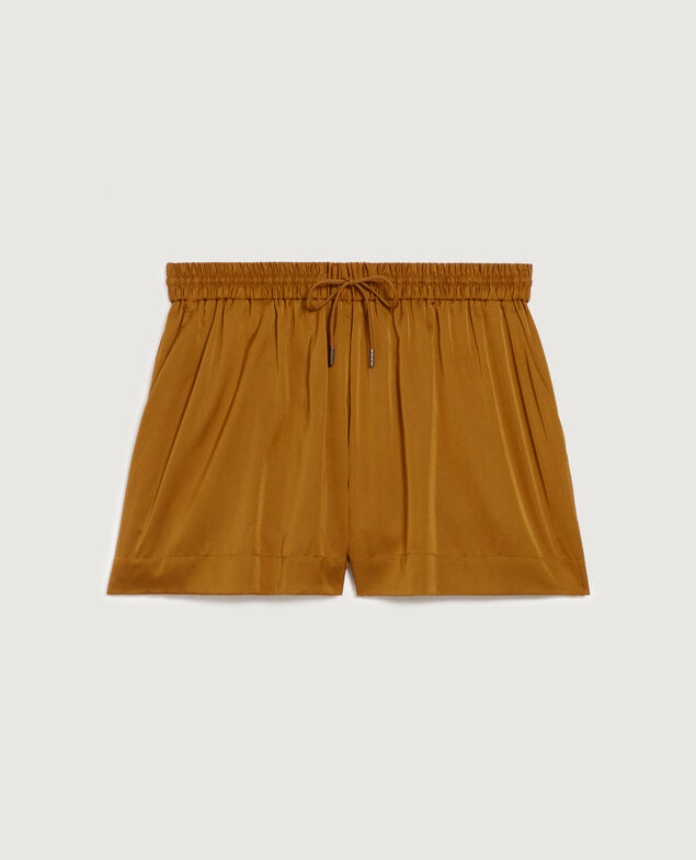 Loose silky shorts K340 bone brown