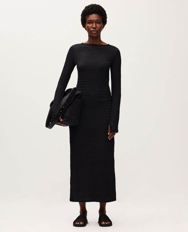 Textured maxi dress H091 black beauty