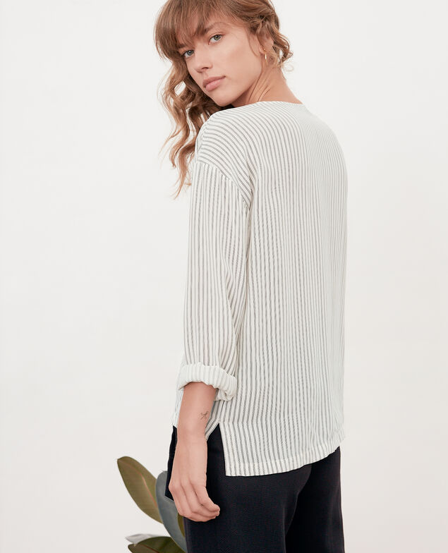 Striped blouse Off white/black stripes