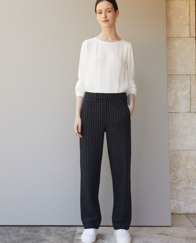 Thick trousers Navy/off white