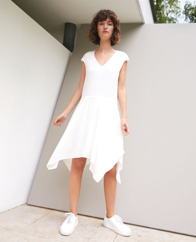 V-neck dress White